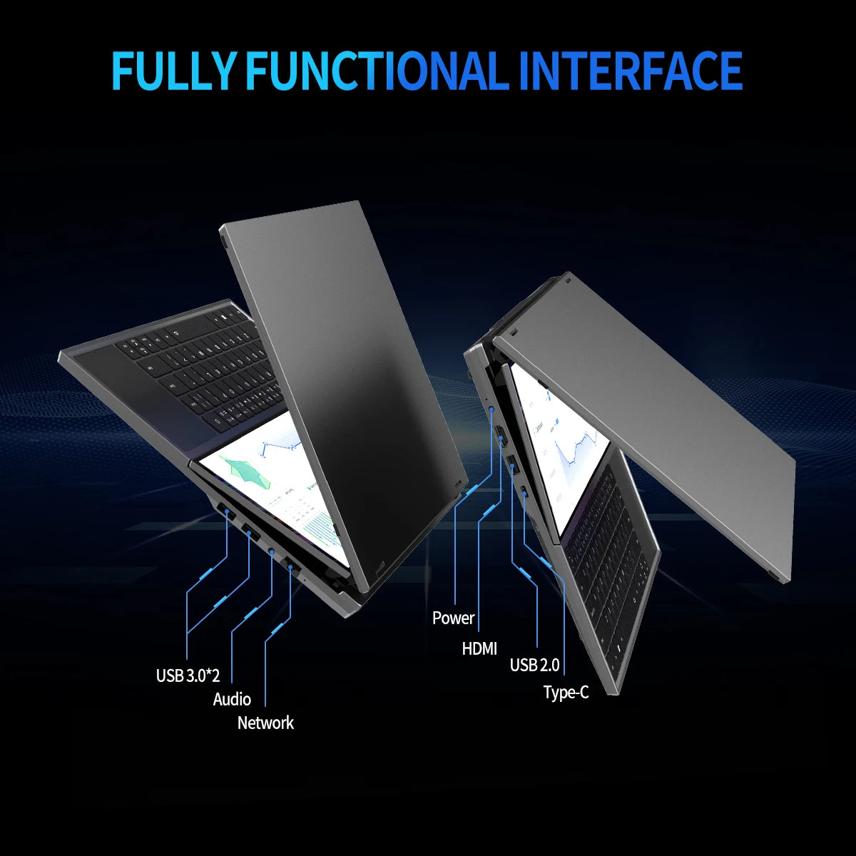 Topton dual-screen gaming laptop with 16-inch IPS display, 14-inch touch screen, Intel i9, 64GB RAM, and 4TB SSD.
