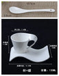 White ceramic espresso cup with wavy design, ideal for breakfast or dessert, modern style, perfect for home decor or gifting.
