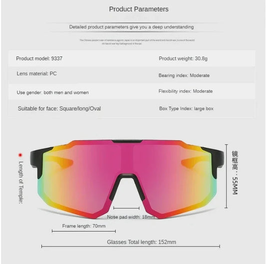 Blue and black cycling sunglasses with UV400 protection, designed for outdoor MTB and sports biking for men and women.