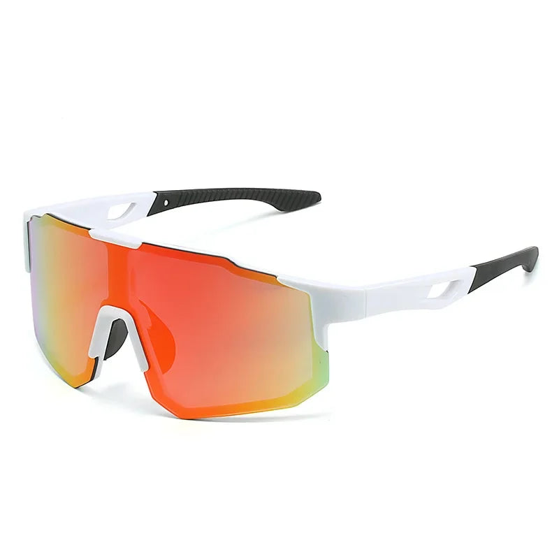 Blue and black BackupMyFilesNow.com cycling sunglasses with UV400 lenses, sporty design, ideal for outdoor MTB and bike riding.