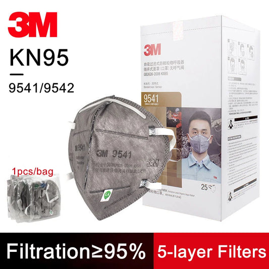3M KN95 adult reusable masks in individual packs, with hygienic design and FPP2 filter for safety and protection.