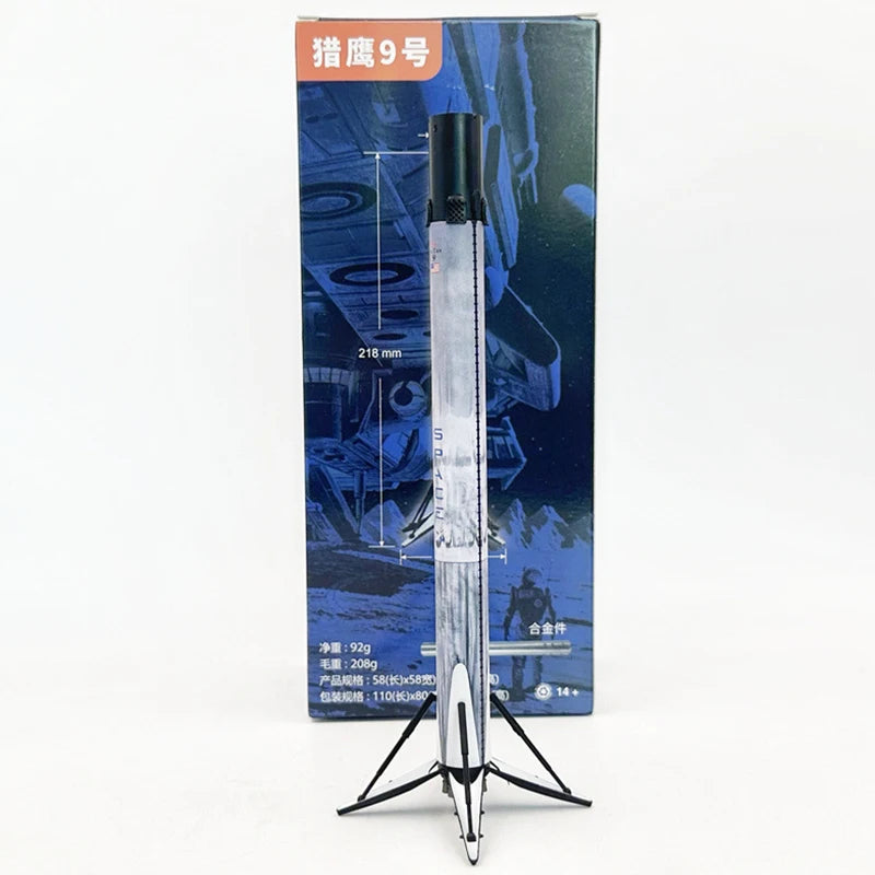 1/200 scale SpaceX Falcon 9 rocket model by BACKUPMYFILESNOW.COM®, diecast metal toy for collection and display.