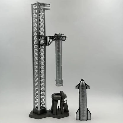 1/400 scale SpaceX Dragon Heavy Falcon Starship rocket diecast metal model toy with detailed design and branding.