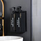 Wall-mounted hotel shampoo and shower gel bottles with sanitizer boxes and manual soap dispensers, no punching required.