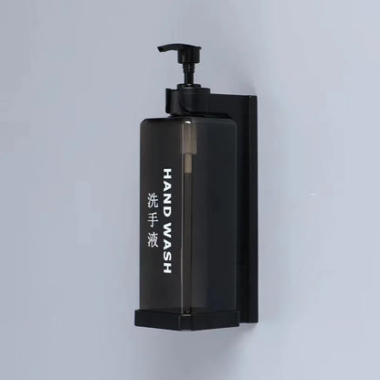 Wall-mounted hotel shampoo and shower gel bottles with hand sanitizer and soap dispensers, no punching required for installation.