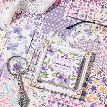 Set of 100 vintage-style decorative paper sheets for journaling, scrapbooking, and stationery craft projects.