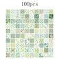 Set of 100 vintage-style decorative writing papers and labels for scrapbooking, junk journals, and stationery crafts.