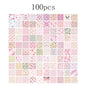 Set of 100 vintage-style decorative paper sheets for journaling, scrapbooking, and craft projects, featuring various retro designs.