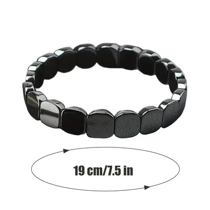 Fashionable 19cm natural hematite stone bracelet for men, suitable for father, husband, or boyfriend jewelry and gift.