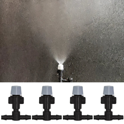 Plastic watering irrigation garden misting sprinkler heads and T-joint nozzles set by WUJIE for garden watering and irrigation.