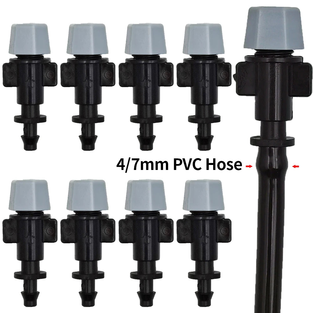 WUJIE 20pcs plastic garden watering irrigation misting sprinkler heads with nozzles and Tee joints for garden watering system