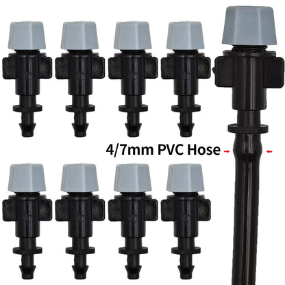 WUJIE 20pcs plastic garden watering irrigation misting sprinkler heads with nozzles and Tee joints for garden watering system