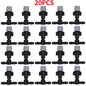 WUJIE 20-pack plastic garden irrigation sprinkler heads with nozzles and tee joints for misting and watering plants.