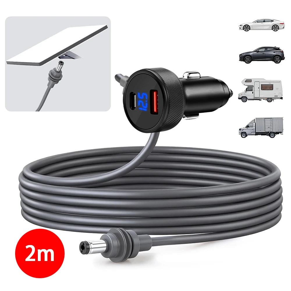 Waterproof Starlink Mini Power Adapter by BACKUPMYFILESNOW.COM® showing the boost converter with digital voltmeter and Type C charging port