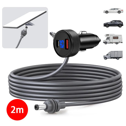 Waterproof Starlink Mini Power Adapter by BACKUPMYFILESNOW.COM® showing the boost converter with digital voltmeter and Type C charging port