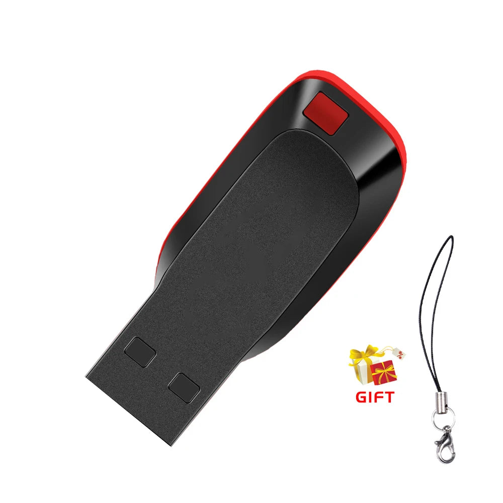 Black USB flash drives with high capacity and speed, 128GB, 64GB, and 32GB options, featuring keychains for portable storage.