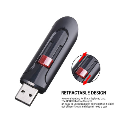 Black USB flash drives with high capacity up to 128GB, featuring keychains and compact design for business and storage use.