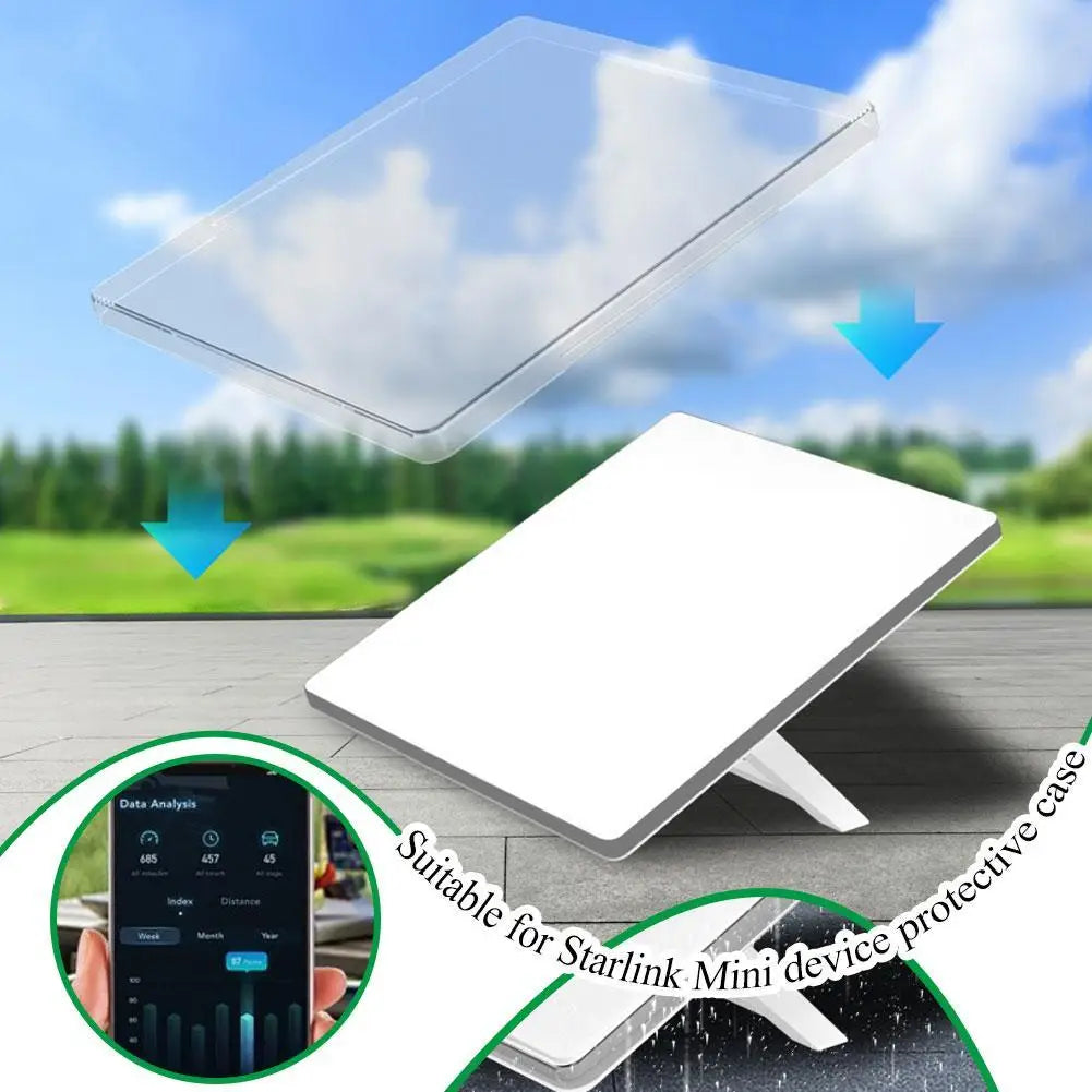 Starlink Mini device protection cover by BACKUPMYFILESNOW.COM, plastic antenna case for satellite accessories.