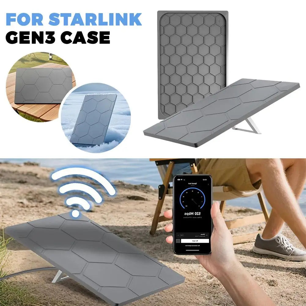 Starlink Gen3 satellite disk silicone protective case by BACKUPMYFILESNOW.COM, shock and dust resistant outdoor satellite accessory