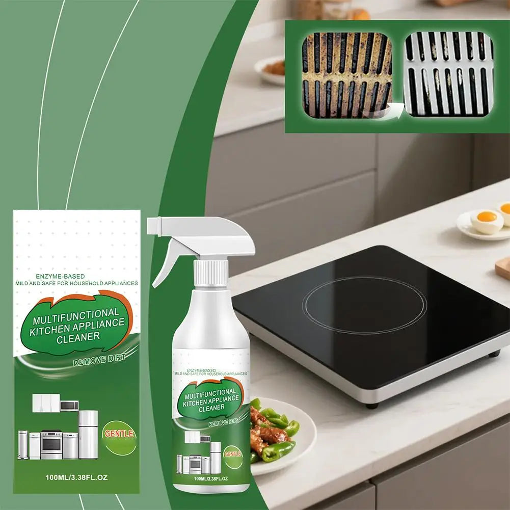 BackupMyFilesNow.com multifunctional kitchen degreaser spray 100ml enzyme cleaner for grease, grime, and odors, safe for oven and dishwasher.