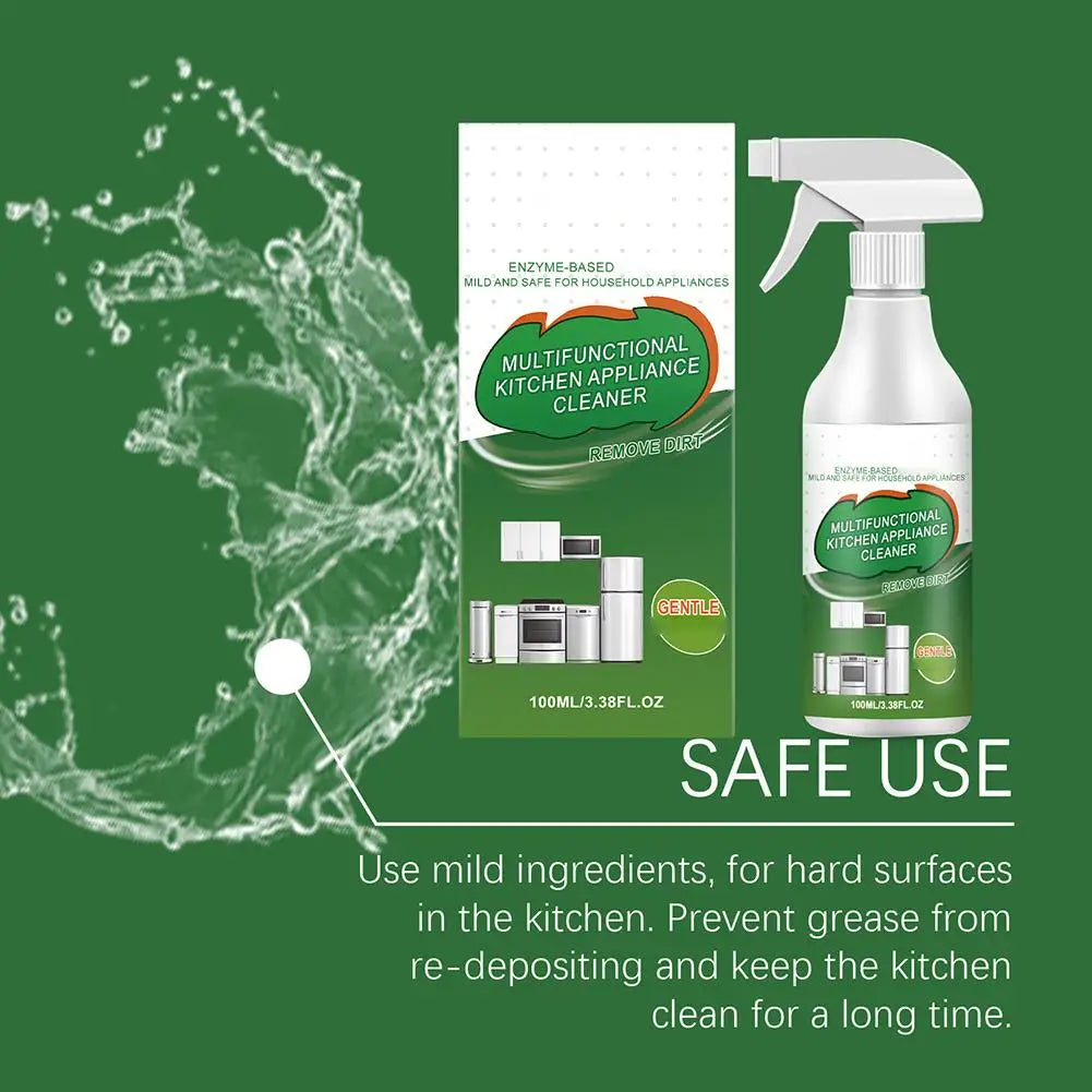 BackupMyFilesNow.com multifunctional kitchen degreaser spray in a 100ml bottle, enzyme-based cleaner for grease, grime, and odors.