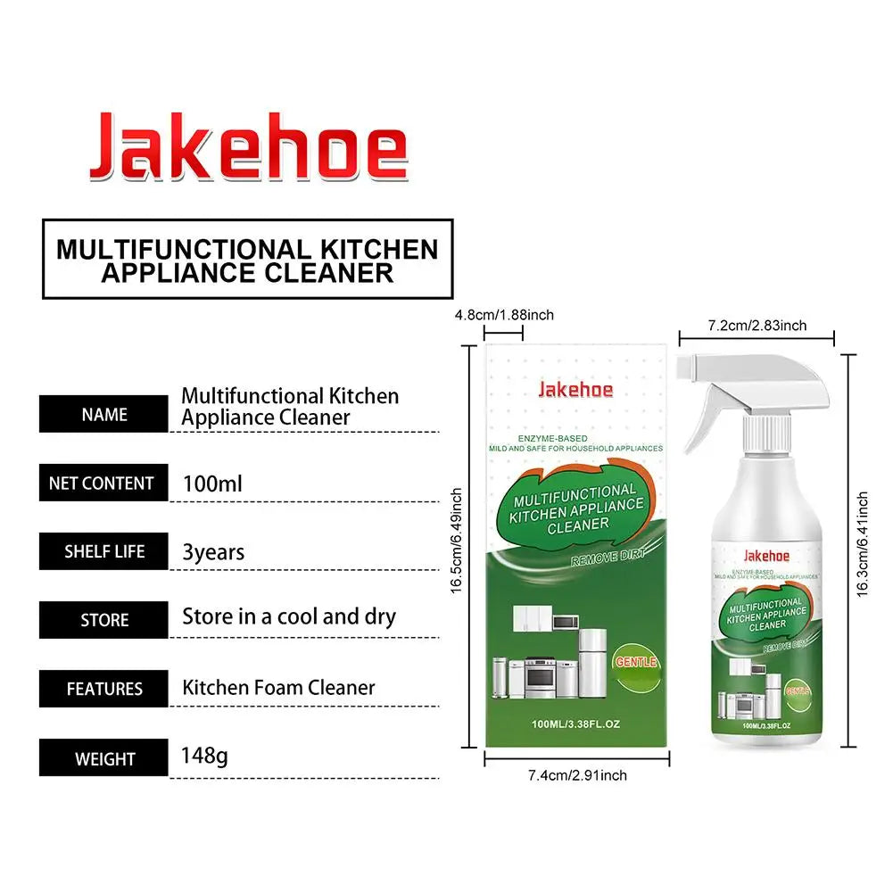 Multifunctional kitchen degreaser spray by BACKUPMYFILESNOW.COM, 100ml enzyme cleaner for grease, grime, and odors on oven and dishwasher