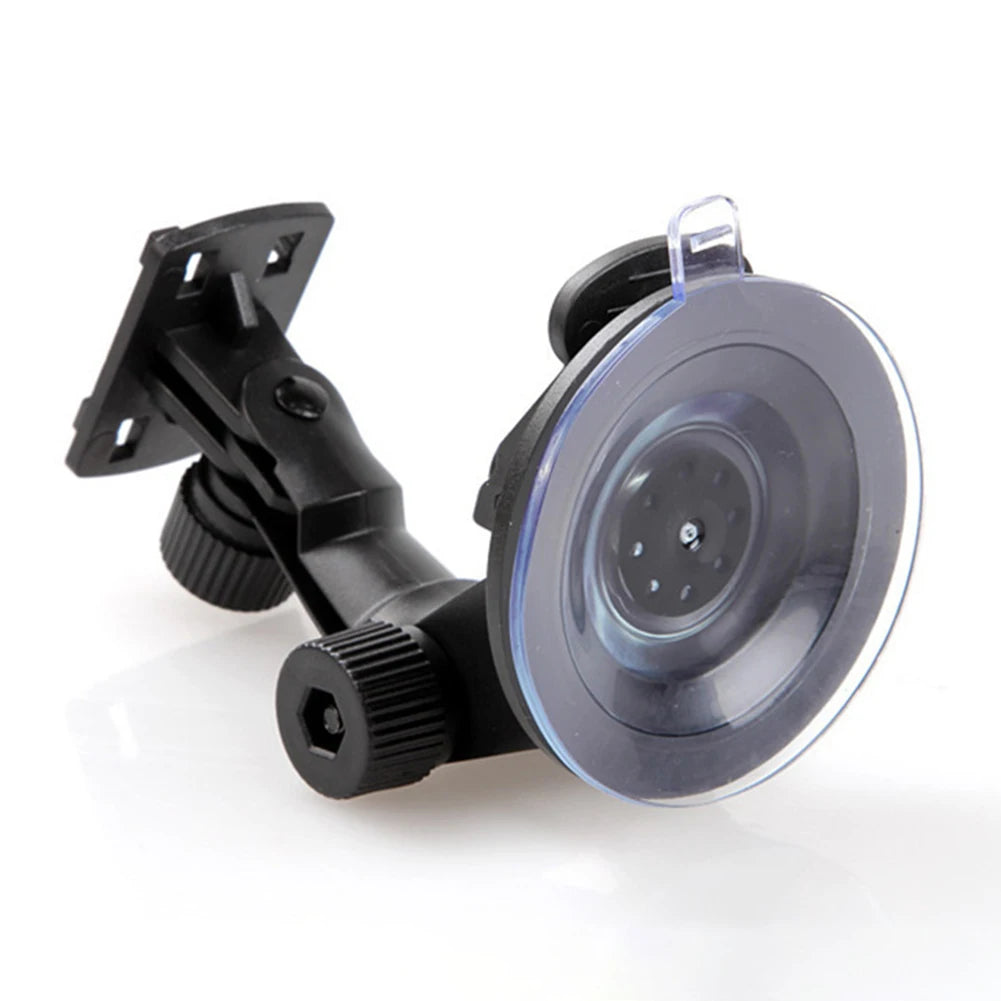Vehicle-mounted GPS stand with adjustable windshield suction cup holder for dash cam and car accessories.