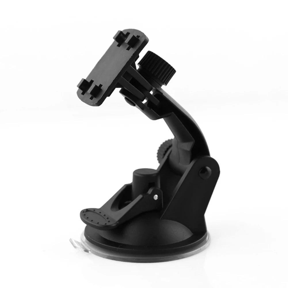 Vehicle-mounted GPS stand with adjustable windshield suction cup holder for car dash cam and accessories.