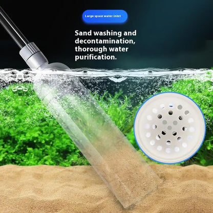 Complete aquarium water changing and sand cleaning equipment by BackupMyFilesNow.com, including tools for water maintenance and substrate cleaning.