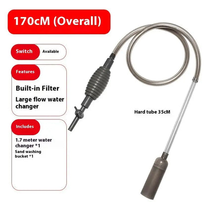 Complete aquarium water changing and sand cleaning equipment set, ideal for aquarium maintenance, by BackupMyFilesNow.com