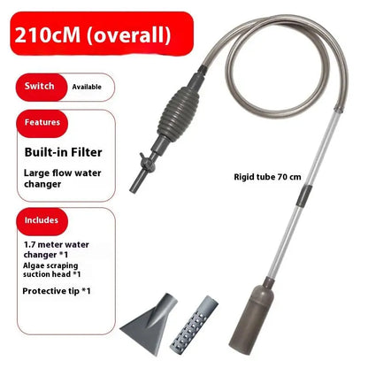 Complete aquarium water changing and sand cleaning equipment set by BackupMyFilesNow.com for efficient aquarium maintenance.