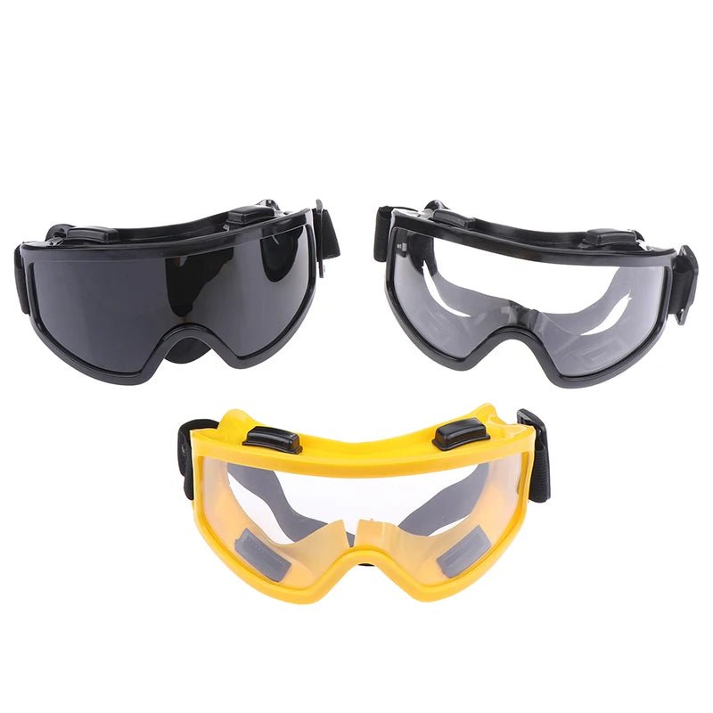 High-quality safety goggles by BACKUPMYFILESNOW.COM® with clear lenses, anti-splash dust-proof design, ideal for lab and industrial safety.