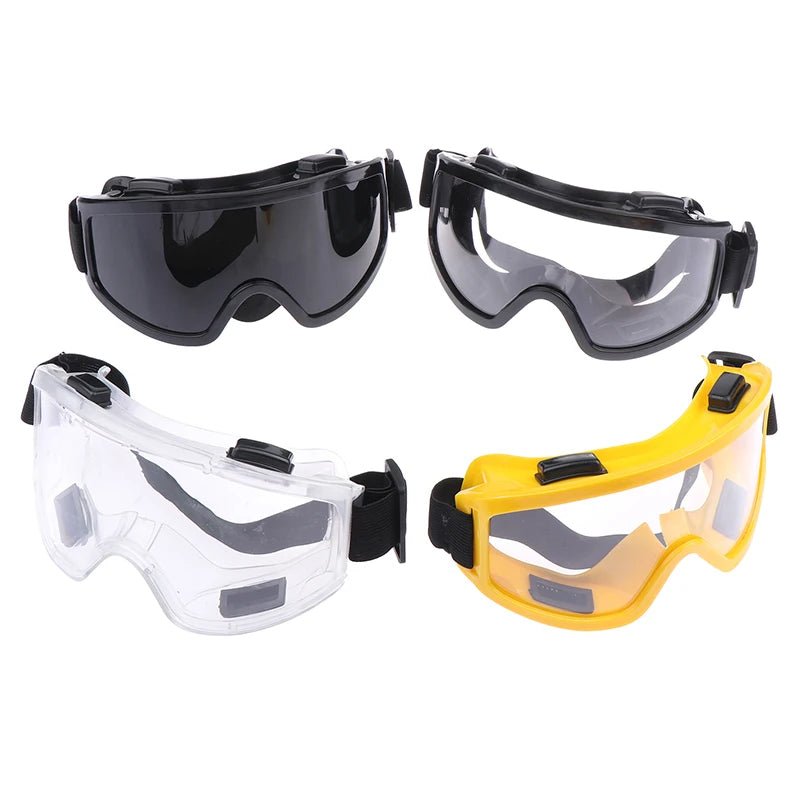 Clear lens safety goggles by BACKUPMYFILESNOW.COM® with anti-splash, dust-proof design for industrial lab eye protection