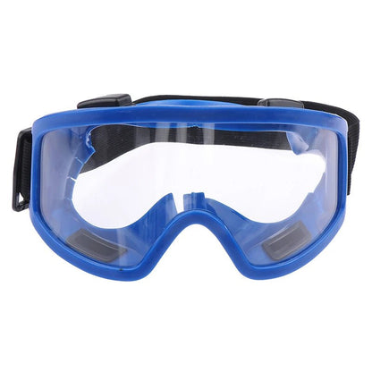 Clear lens safety goggles by BACKUPMYFILESNOW.COM®, anti-splash dust-proof work eyewear for industrial and lab eye protection.