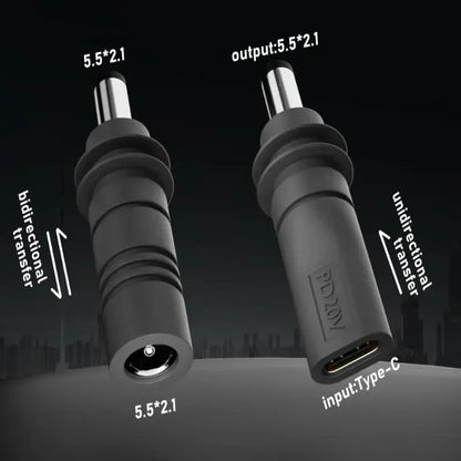 Starlink Mini GEN3 PD 100W USB C female to DC5521 male power connector for charging and power adapters.