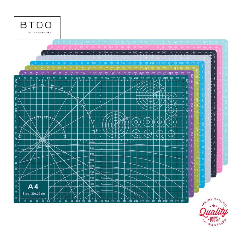 PVC cutting pad in various sizes, ideal for art drawing, patchwork, sewing, and craft projects, providing protective surface.
