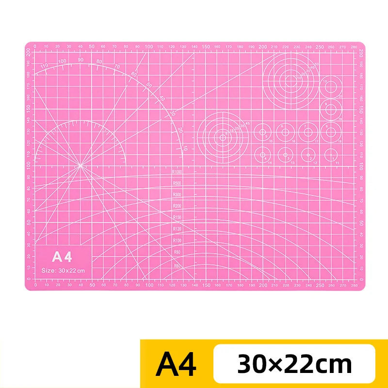 PVC cutting pad in various sizes, ideal for art drawing, patchwork sewing, and craft projects, providing protective surface for creative work.