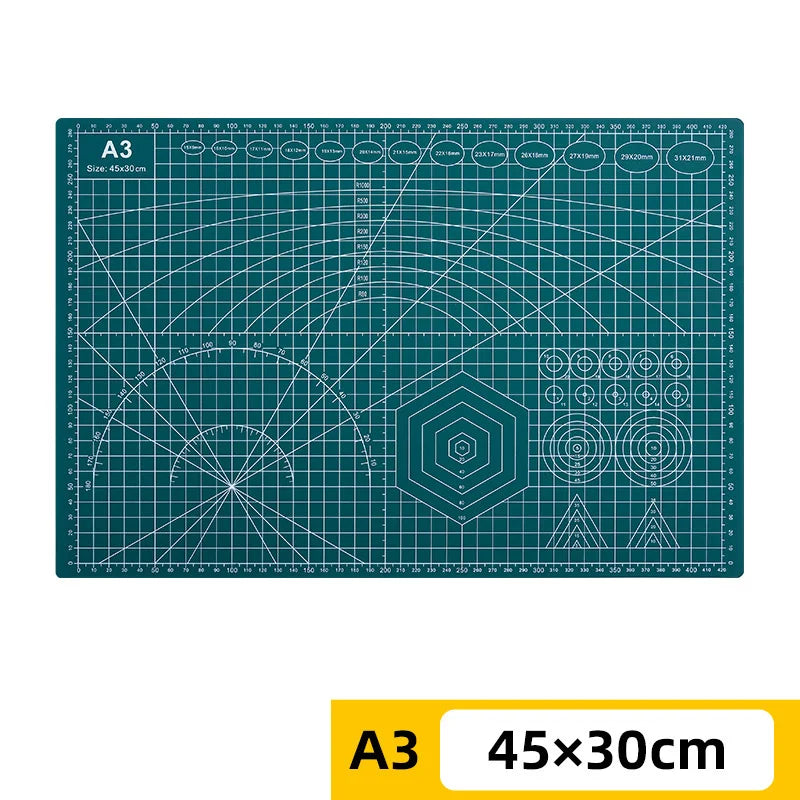 PVC cutting pad in various sizes, used as a protective table mat for art, sewing, patchwork, and craft projects.