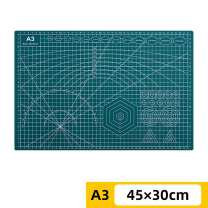 PVC cutting pad in various sizes, used as a protective table mat for art, sewing, patchwork, and craft projects.