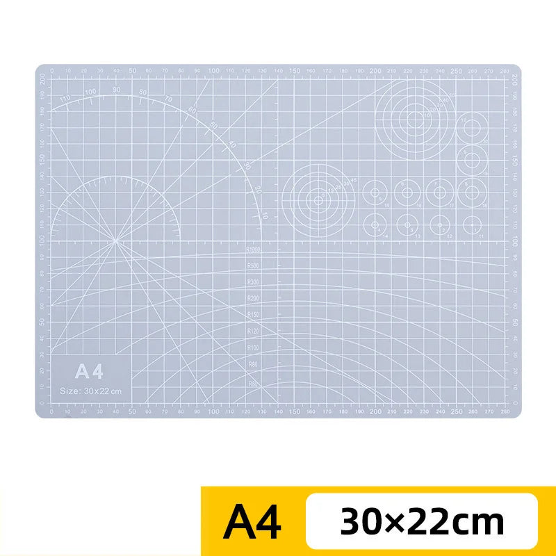 PVC cutting pad in various sizes, used as a protective table mat for art, sewing, patchwork, and craft projects.