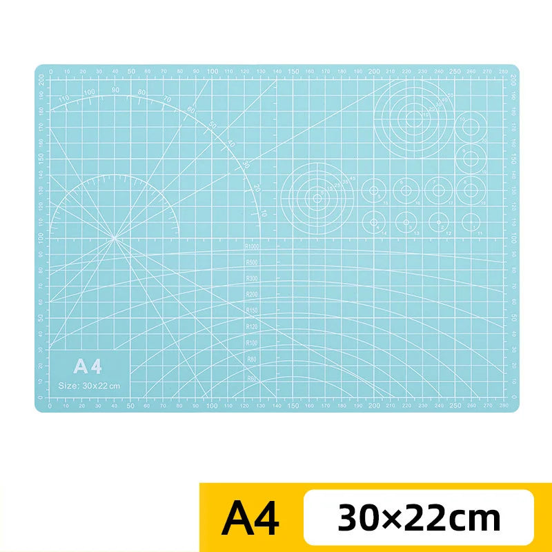 PVC cutting pad in various sizes, ideal for art drawing, patchwork sewing, and craft projects, providing protective surface.