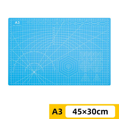 PVC cutting pad in various sizes, ideal for art drawing, patchwork sewing, and craft projects, providing protection for tables.