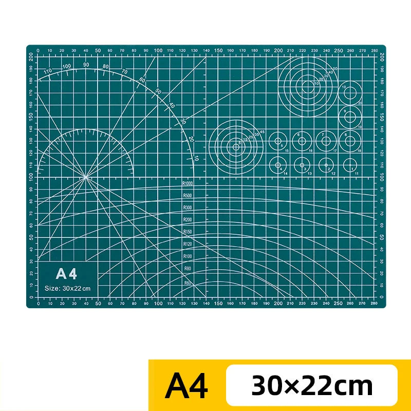 PVC cutting pad in various sizes, used as a protective table mat for art, patchwork sewing, and craft projects.