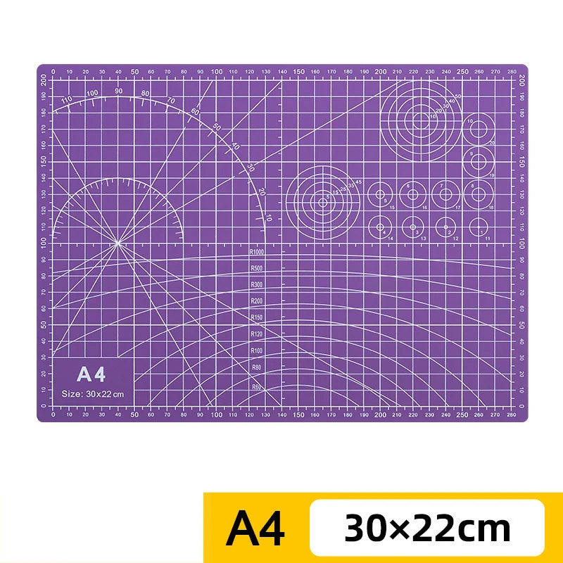 PVC cutting pad in various sizes, ideal for art drawing, patchwork sewing, and craft projects, providing protective surface for crafting.