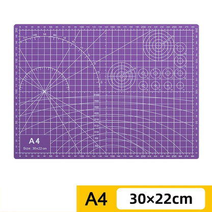 PVC cutting pad in various sizes, ideal for art drawing, patchwork sewing, and craft projects, providing protective surface for crafting.