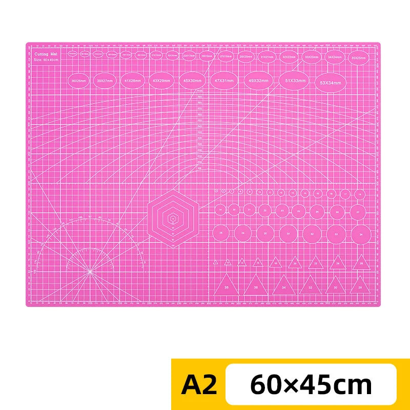 PVC cutting pad in various sizes, ideal for art drawing, patchwork sewing, and craft projects, offers protective surface for crafting.
