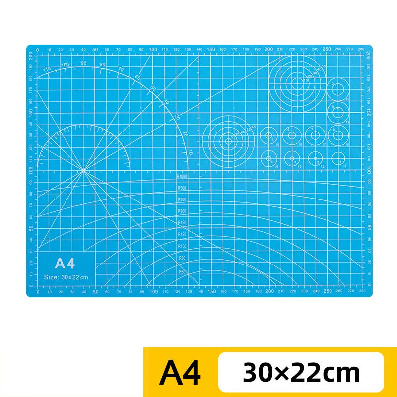 PVC cutting pad in various sizes, ideal for art drawing, patchwork sewing, and craft projects, providing protective surface.