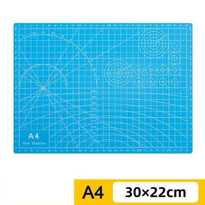 PVC cutting pad in various sizes, ideal for art drawing, patchwork sewing, and craft projects, providing protective surface.