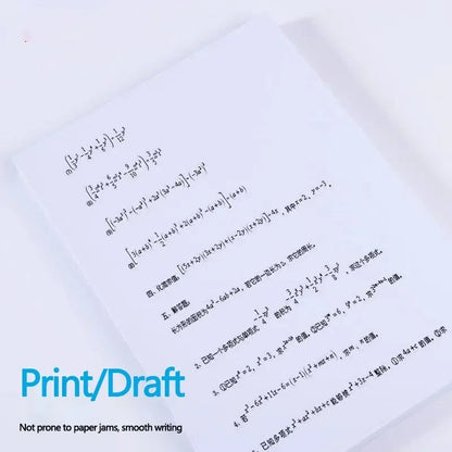 A stack of 100 sheets of white A4 printer paper, multi-purpose office supplies, suitable for business printing and copying.