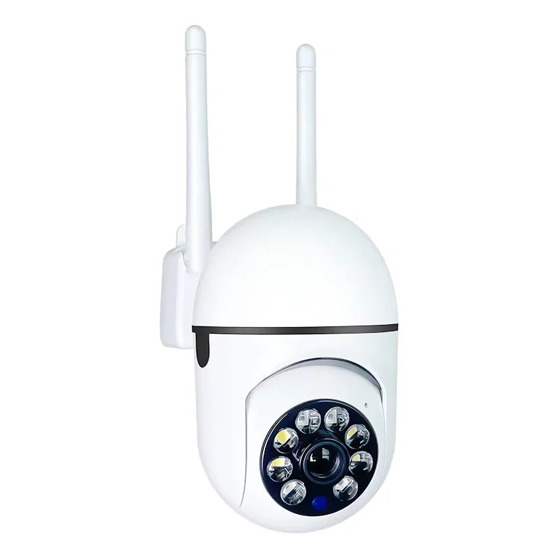 BackupMyFilesNow 8MP WiFi security camera with PTZ, IR night vision, motion detection, and dual antennas for home surveillance.